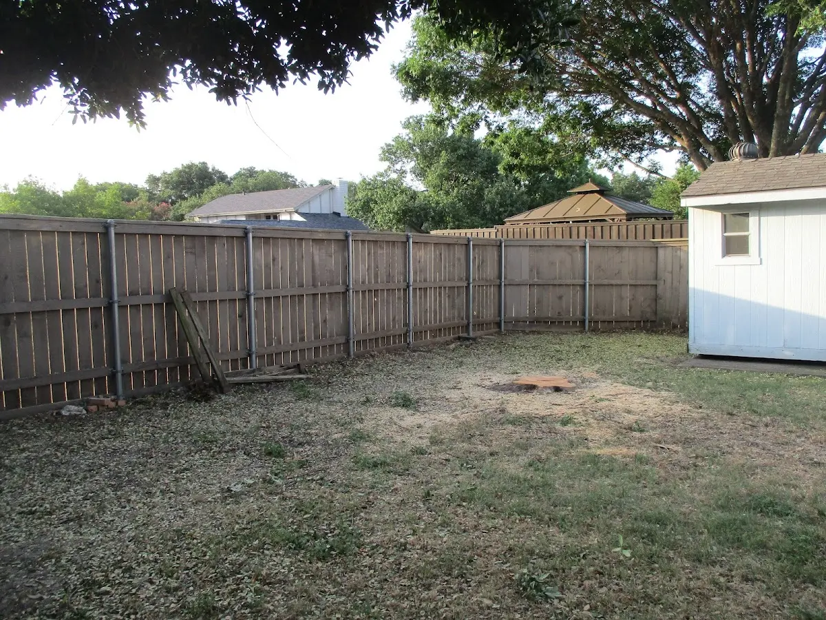 Cleared yard after professional tree removal in Fort Laramie